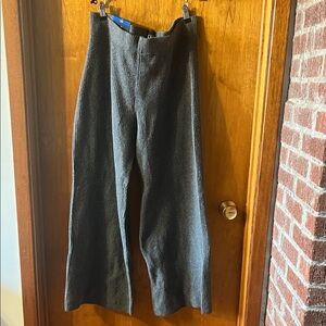 GAP Women's Charcoal Gray Ribbed Wide-Leg Pants Large